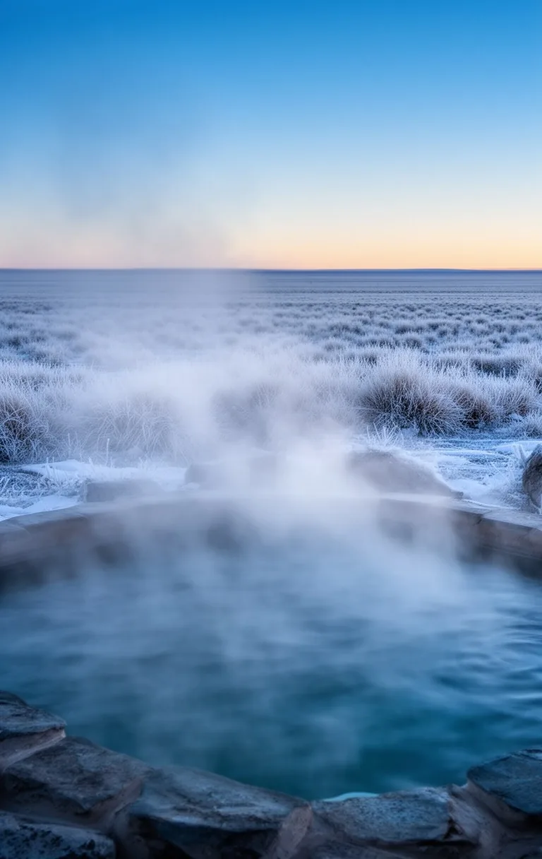 Aguas termales de alta temperatura en Concordia durante el invierno