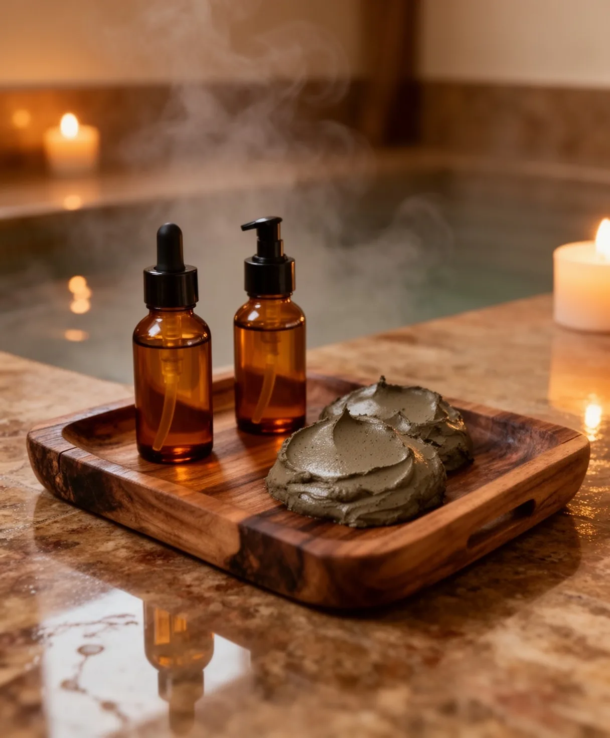 Sector de spa con productos regionales en Gualeguaychú