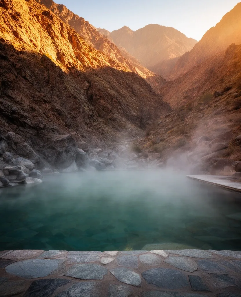 Piscina termal natural en Cacheuta, Mendoza